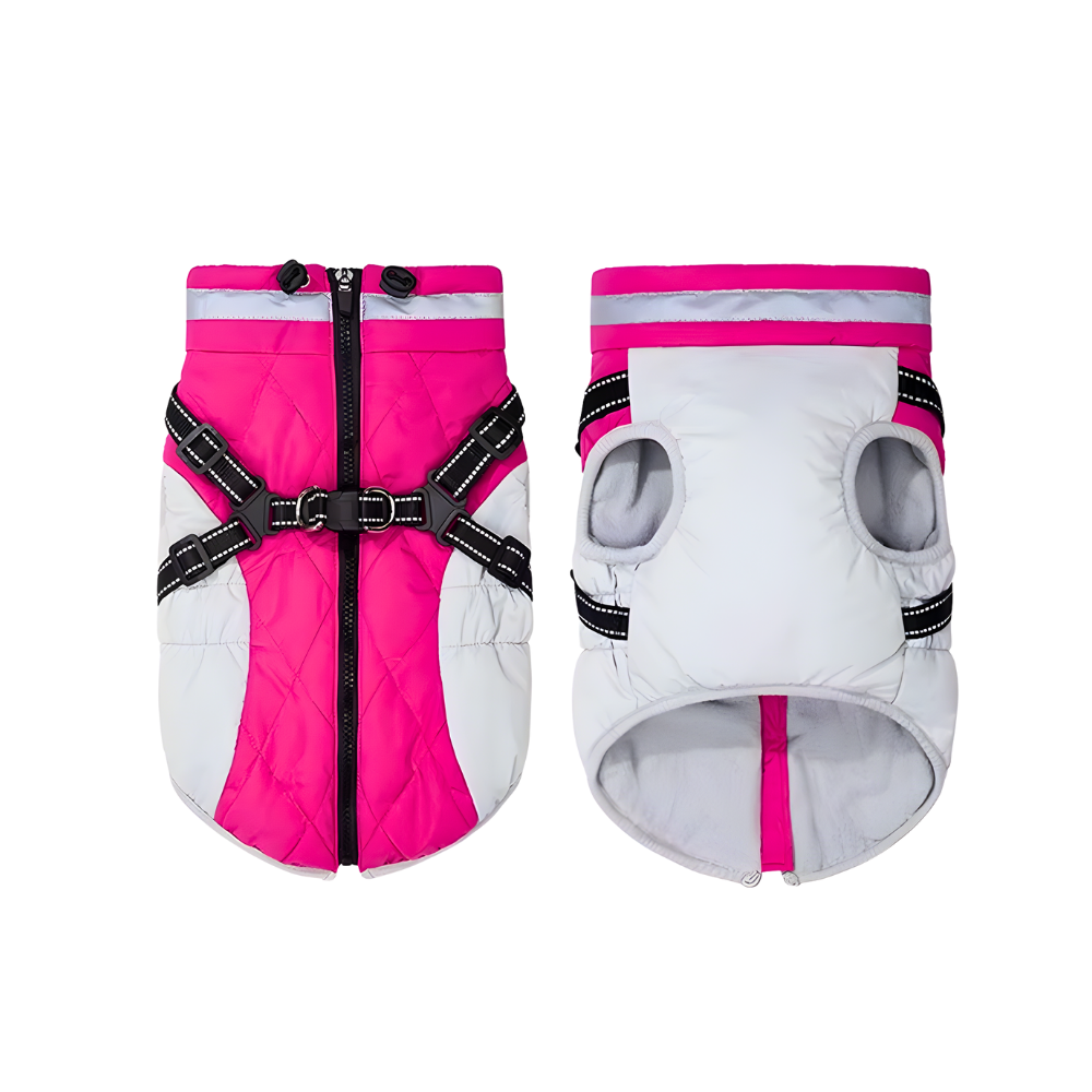 2-in-1 Hundejacke mit Geschirr – Trocken, warm & in Sekunden startklar