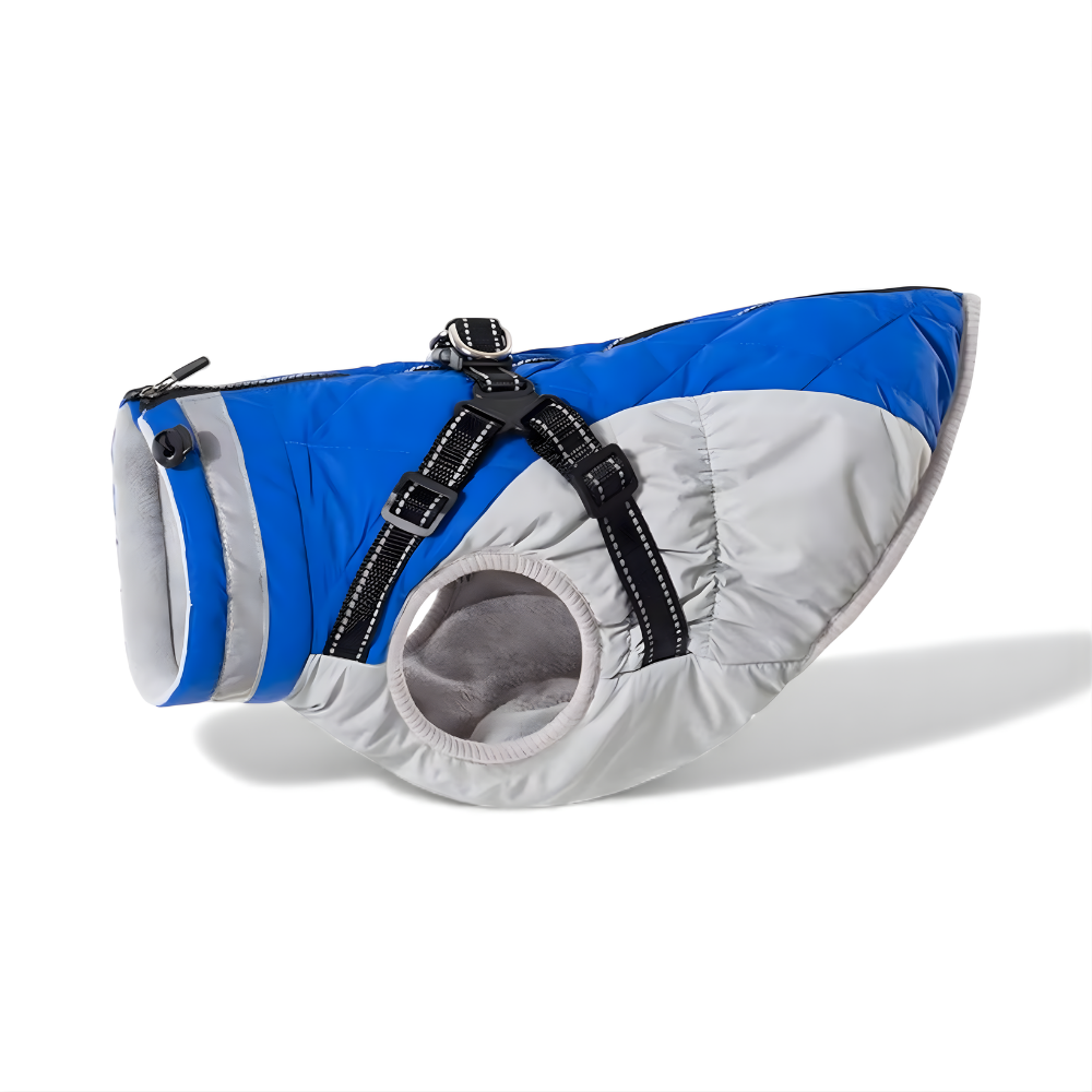 2-in-1 Hundejacke mit Geschirr – Trocken, warm & in Sekunden startklar