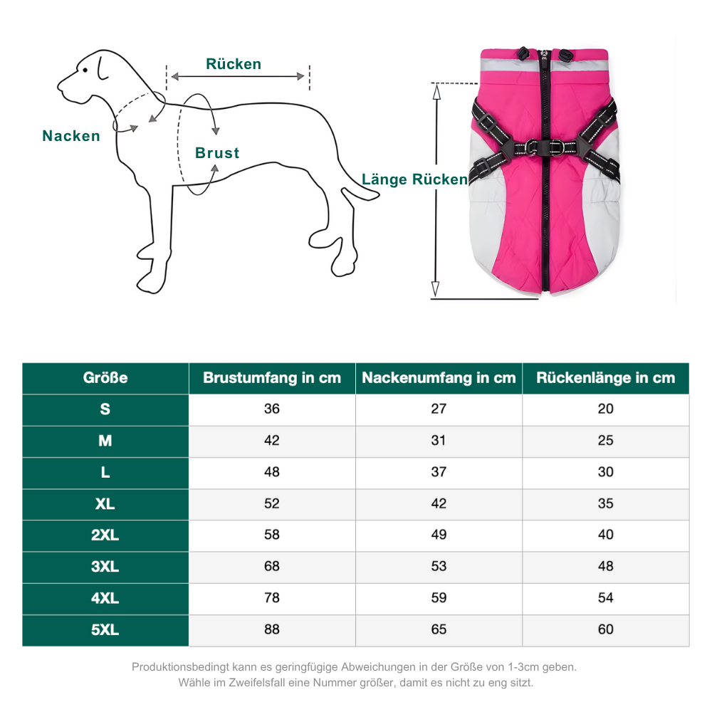 2-in-1 Hundejacke mit Geschirr – Trocken, warm & in Sekunden startklar